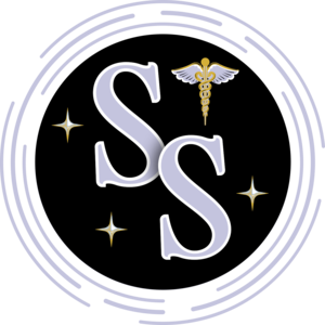 Simi Smiles Pediatric Dentistry logo - a black circle with the letters S S among some sparkle stars